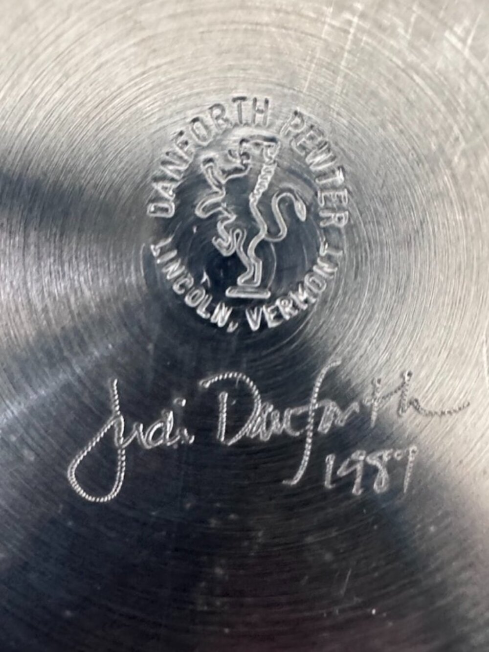 Danforth Pewter Candlestick Holders (Set of 2),Authentic by Judi Danforth,1989 - Picture 6 of 7